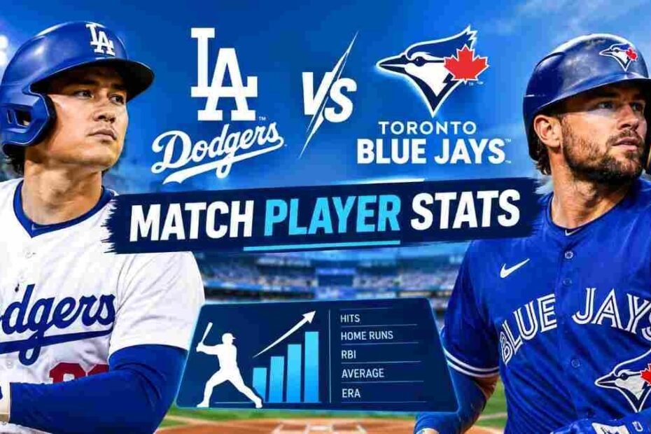 Dodgers vs Toronto Blue Jays match player stats